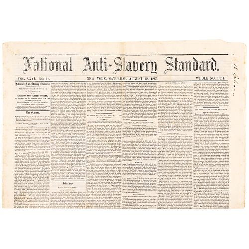 1865-1866 (40) Newspaper Archive of the NATIONAL ANTI-SLAVERY STANDARD, New York