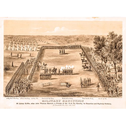September 17, 1863-Dated Civil War Period Print titled: MILITARY EXECUTION