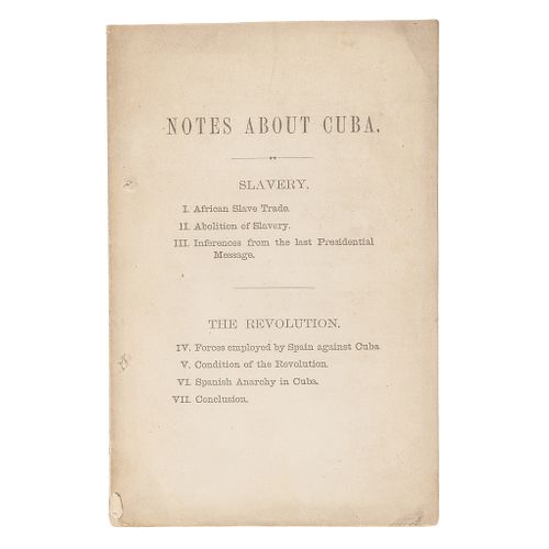 Rare 1872 Imprint titled, Notes About Cuba, Includes SLAVERY-African Slave Trade