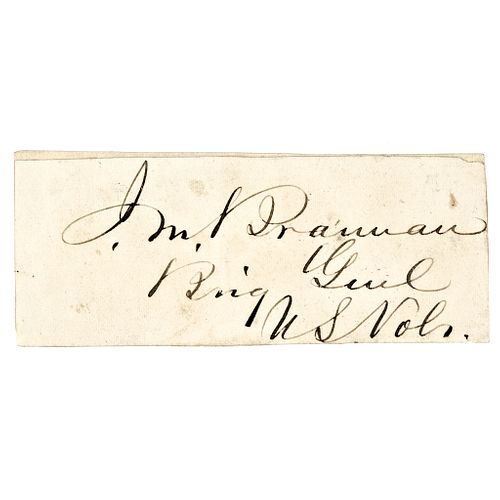 JOHN MILTON BRANNAN, Scarce Signature, Union Civil War General
