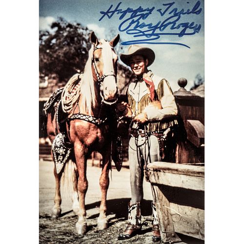 Color Photograph of Roy Rogers and Trigger Signed - Happy Trails, ROY ROGERS