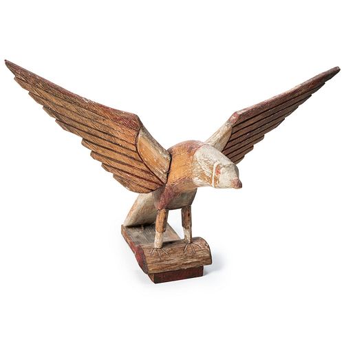 A Carved and Painted Wood Eagle by Albert Zahn (American, 1864-1953)