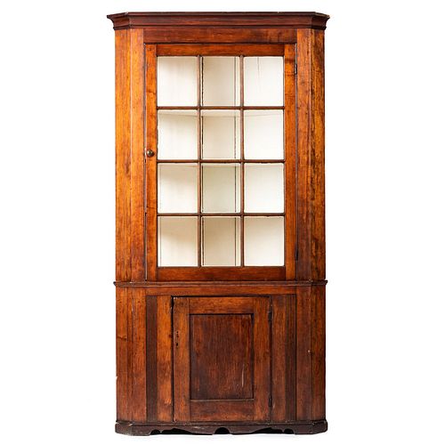 A Chippendale Cherrywood Corner Cabinet, Likely Pennsylvania, Circa 1800