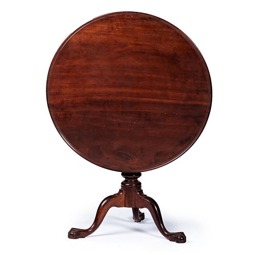 A Chippendale Cherrywood Ball-and-Claw Tilt-Top and Dish-Top Tea Table, Likely Pennsylvania, 18th Century with alteration