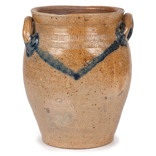 A Cobalt Decorated New Jersey Stoneware Jar, Attributed to Warne and Letts