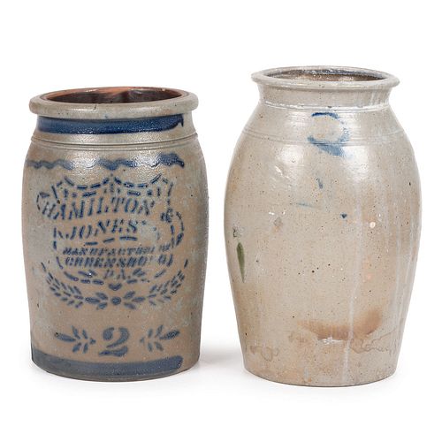 Two Western Pennsylvania Two Gallon Stoneware Jars