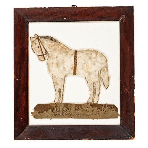 A Folk Art Mixed-Media Horse Portrait