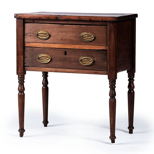 A Late Federal Stained Cherrywood Two-Drawer Sugar Table, Tennessee, Circa 1825