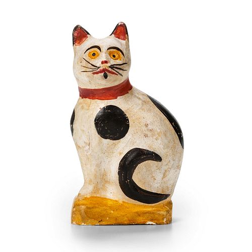 A Pennsylvania Paint Decorated Chalkware Cat