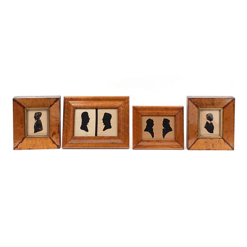 A Group of Four American Framed Silhouette Portraits