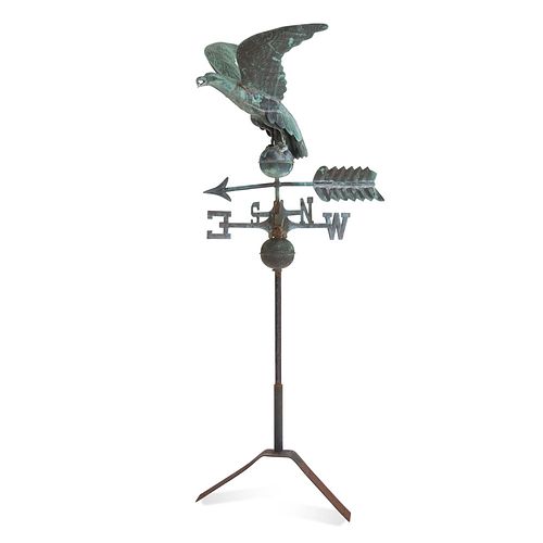 A Molded Copper and Cast Zinc Eagle Weathervane
