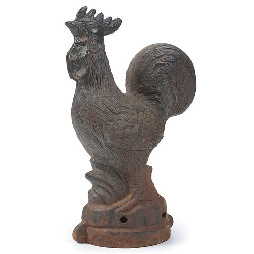A Cast Iron Rooster Hitching Post 