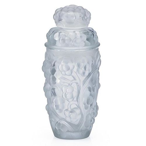 LALIQUE Rare "Thomery" cocktail-shaker