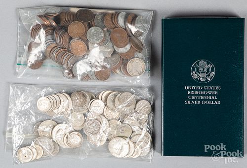 Silver quarters and dimes, etc.