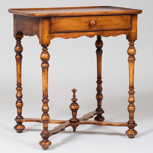 William and Mary Style Fruitwood Side Table, of Recent Manufacture