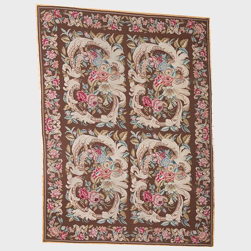 Floral Needlepoint Carpet, Late 20th Century