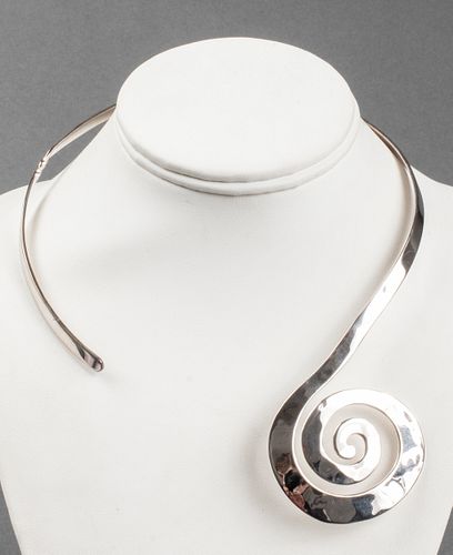 Robert Lee Morris Sterling Silver Spiral Necklace