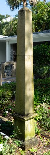 A Pair of Carved Stone Obelisks
Height 85 x base, 13 inches square.