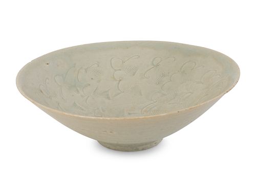 A Qingbai Porcelain Incised Bowl
Diameter 7 inches.