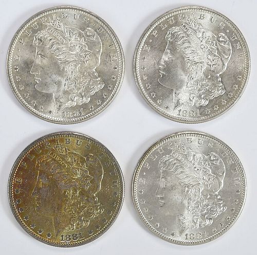 Two Rolls 1881-S Morgan Silver Dollars