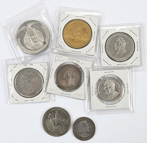 Lafayette Dollar and Assorted Medals 