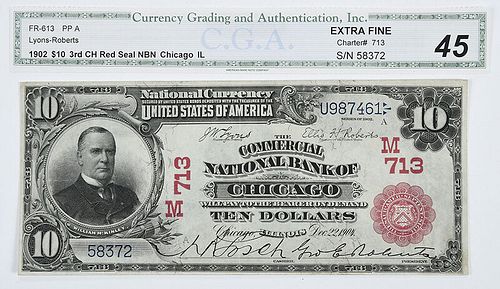 1902 $10 Commercial NB Chicago, Illinois 