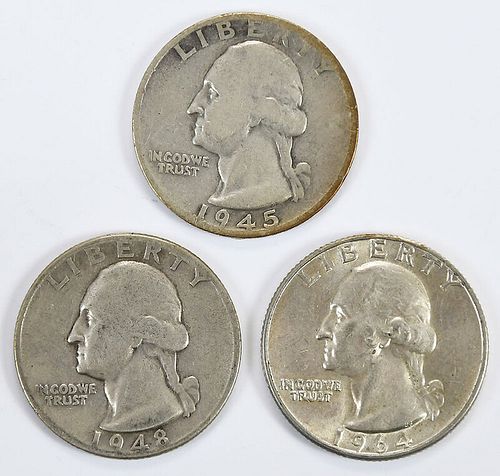 Two Sets of Silver Washington Quarters