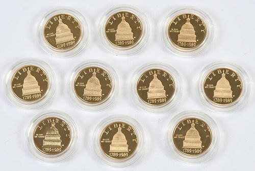 Ten Congress Bicentennial $5 Gold Coins