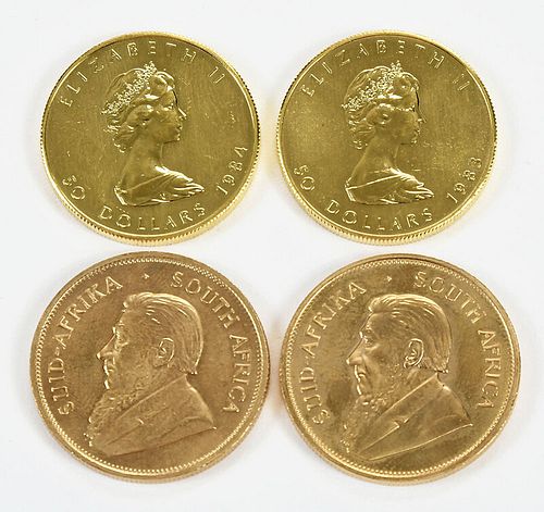 Four Assorted Gold Coins