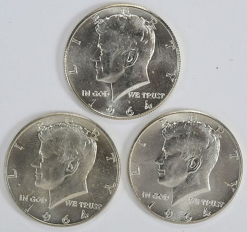 Group of 1964 Kennedy Half Dollars