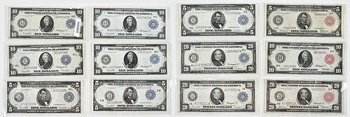 Dozen Series of 1914 Federal Reserve Notes 