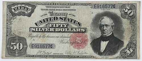 1891 $50 Silver Certificate