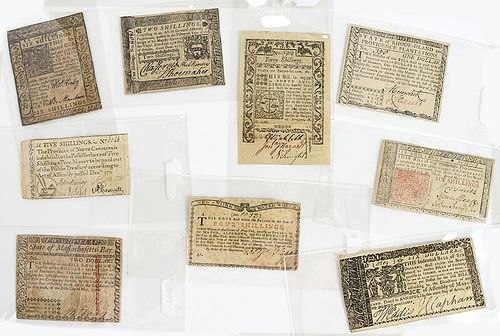 Group of Colonial Notes and Ephemera 