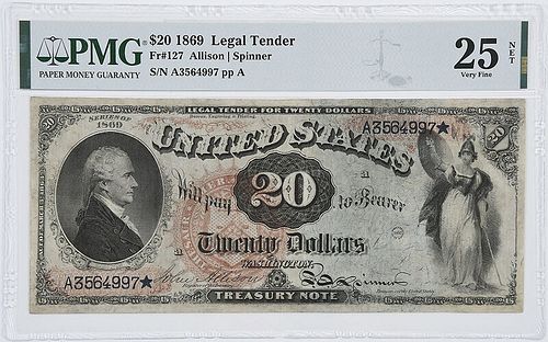 1869 $20 Legal Tender