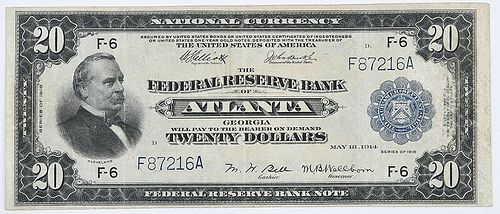 1918 $20 Atlanta Federal Reserve Note