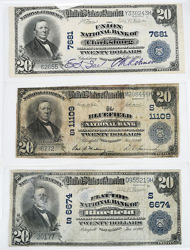 Three Large West Virginia National Notes 