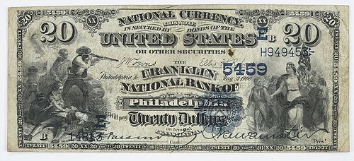 1882 $20 Franklin NB Philadelphia, PA