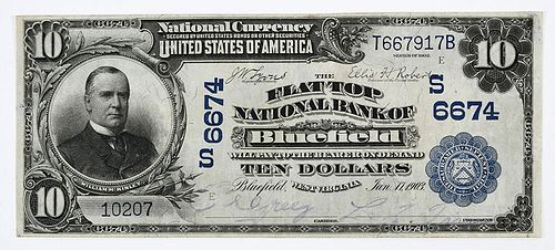 1902 $10 Flat Top NB Bluefield, West Virginia 