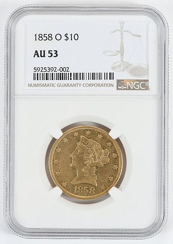 1858-O Liberty Head $10 Gold Coin