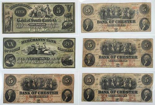 29 South Carolina Obsolete Bank Notes 