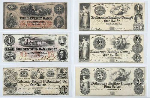 21 New Jersey Obsolete Bank Notes 