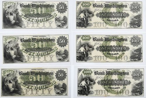 Six Bank of Washington, NC Bank Notes 