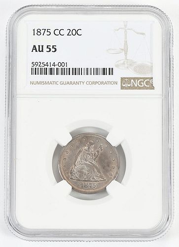 1875-CC 20 Cent Piece 