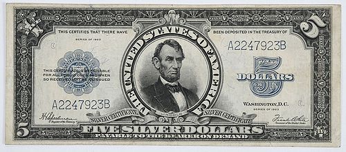 1923 $5 Porthole Silver Certificate