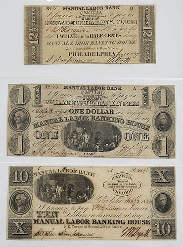 Three Manual Labor Bank, Philadelphia Notes