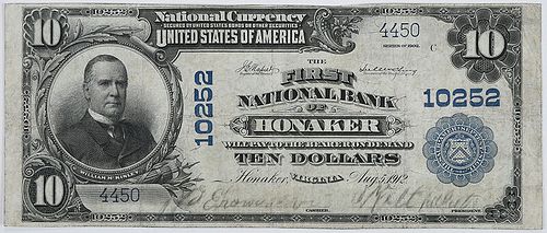 1902 $10 First NB Honaker, Virginia 