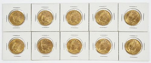 Ten Indian $10 Gold Coins