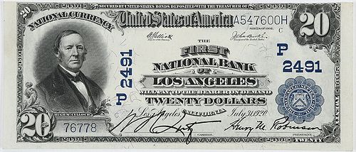 1902 $20 First NB Los Angeles, California 