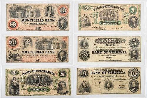 20 Virginia Obsolete Bank Notes 