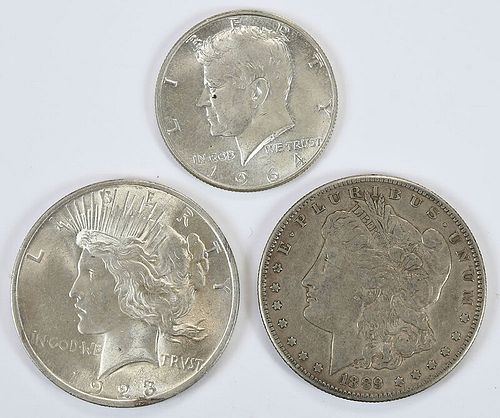 Group of Mostly Silver Dollars
